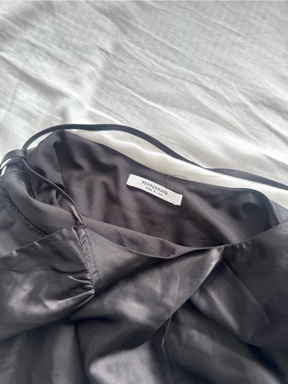 PEPPERMAYO BLACK SATIN MAXI DRESS - Picture 3 of 4